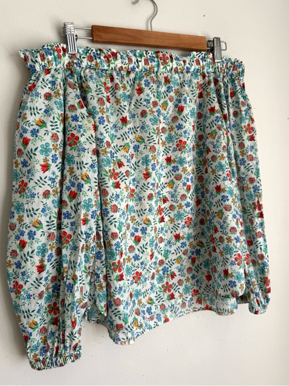 J. Crew Liberty London Floral Edenham Off Shoulder Cotton Long Sleeve - Picture 3 of 6
